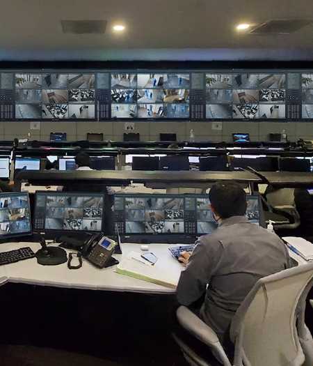 Centro de monitoreo con videowall de alta resolución